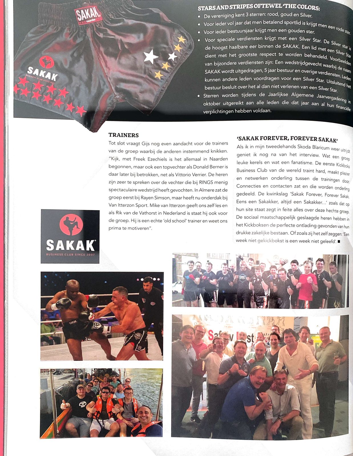 De laatste pagina van het artikel, met de uitleg over de sterren en de trainers.